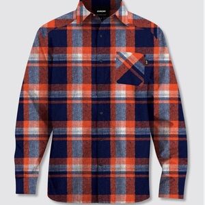 Casual Blue and Orange Button Down Shirt